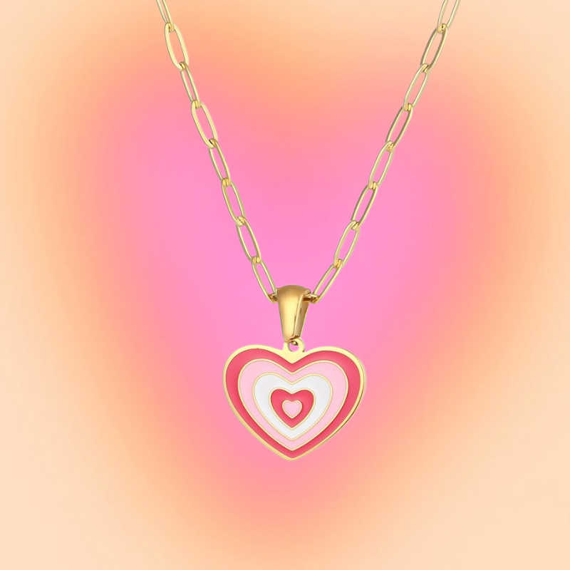 Heart deals wave necklace