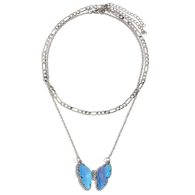 Blue Gem Butterfly Multi Necklace – MELLOW PICKS